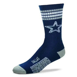 For Bare Feet Dallas Cowboys 4-Stripe Deuce Performance Crew Socks